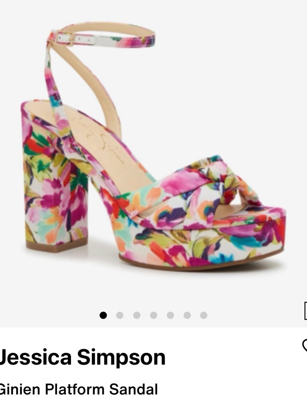 Jessica Simpson Multi-Color Floral Platform Sandal - Pink & Green